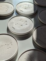 Coaster Zodiac alb cu auriu 3